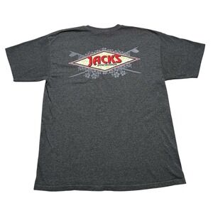Jacks Surfboards T Shirt Mens XL Grey Graphic Logo Surf California Vintage Style